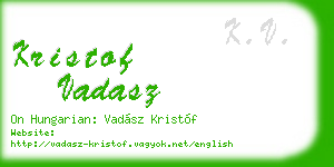 kristof vadasz business card