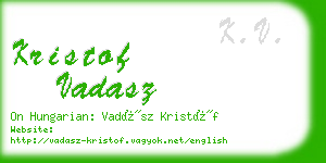 kristof vadasz business card